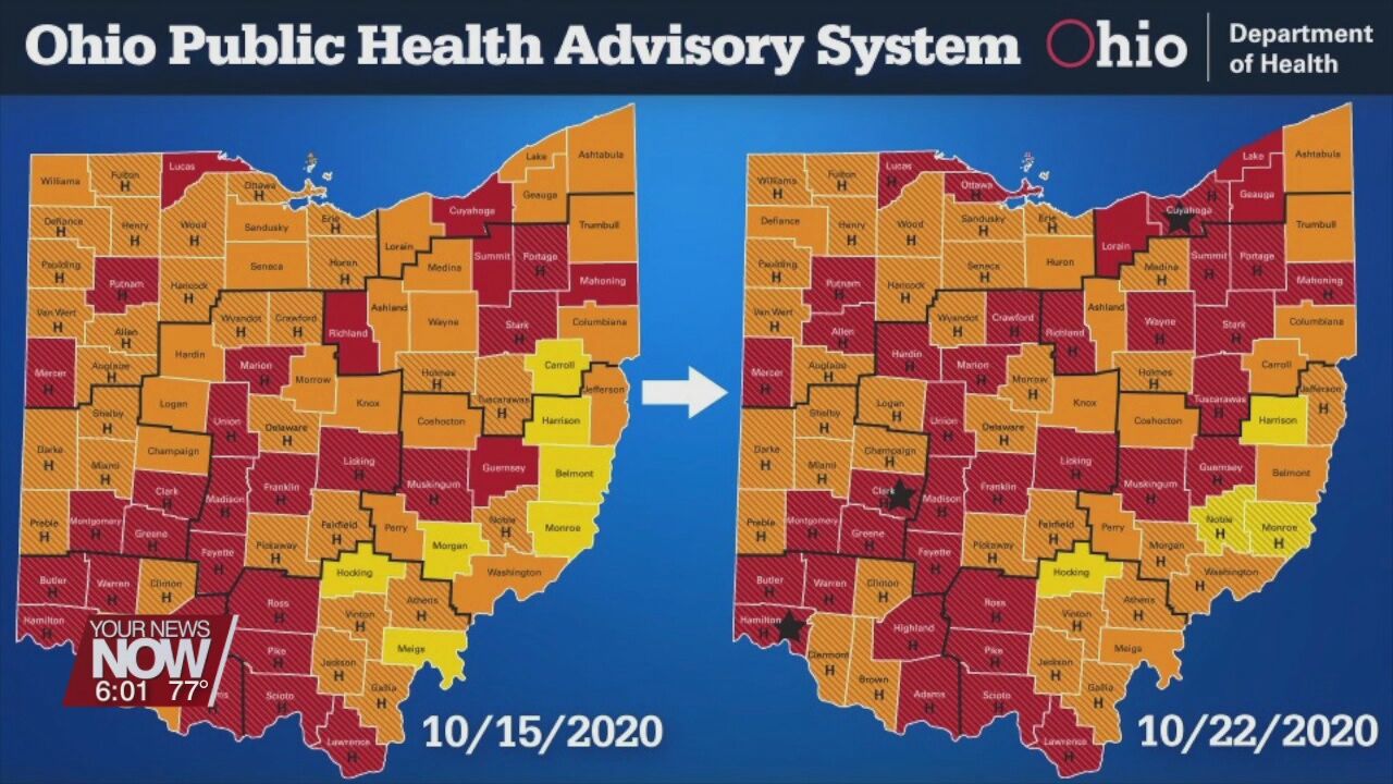 2 more local counties turn red, as COVID-19 numbers climb